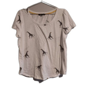 Jane & Delancy Women's L Large Short Sleeve Giraffe Shirt